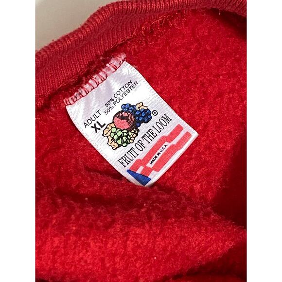 VTG Des Moines Airplane Sweatshirt Men's XL Red Made in USA Crew Pullover 24x28 - Picture 3 of 11